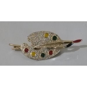 Vintage Gerry's Gold Tone Artist's Palette Brooch